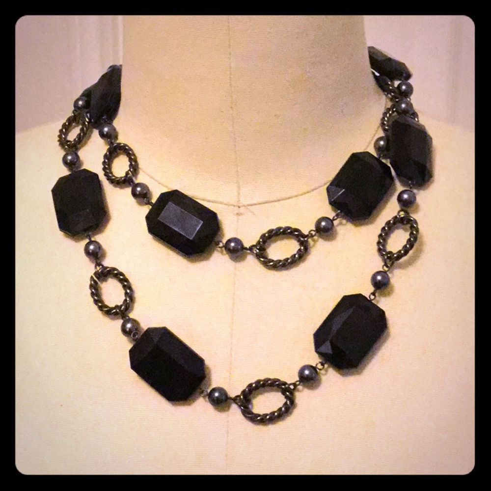 Beautiful Multi length necklace. Black and silver.